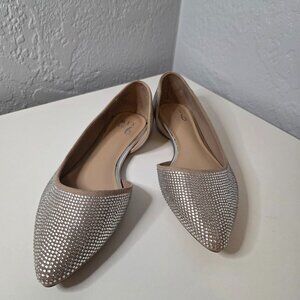 Mix No. 6 Women's Rhinestone Flats Beige Size 9